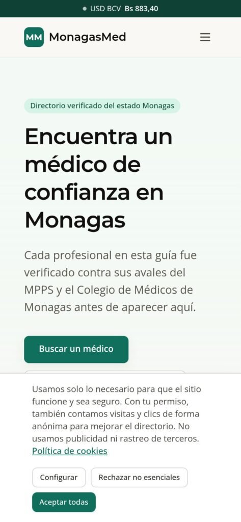 Captura móvil de guiamedicamonagas.com tomada automáticamente el 21 de October de 2026