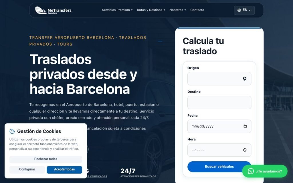 Captura de escritorio de metransfers.es tomada automáticamente el 28 de October de 2026
